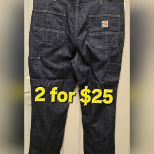 Carhartt FR Flame Resistant Cargo Pants Navy Mens 38x30 2 for $25